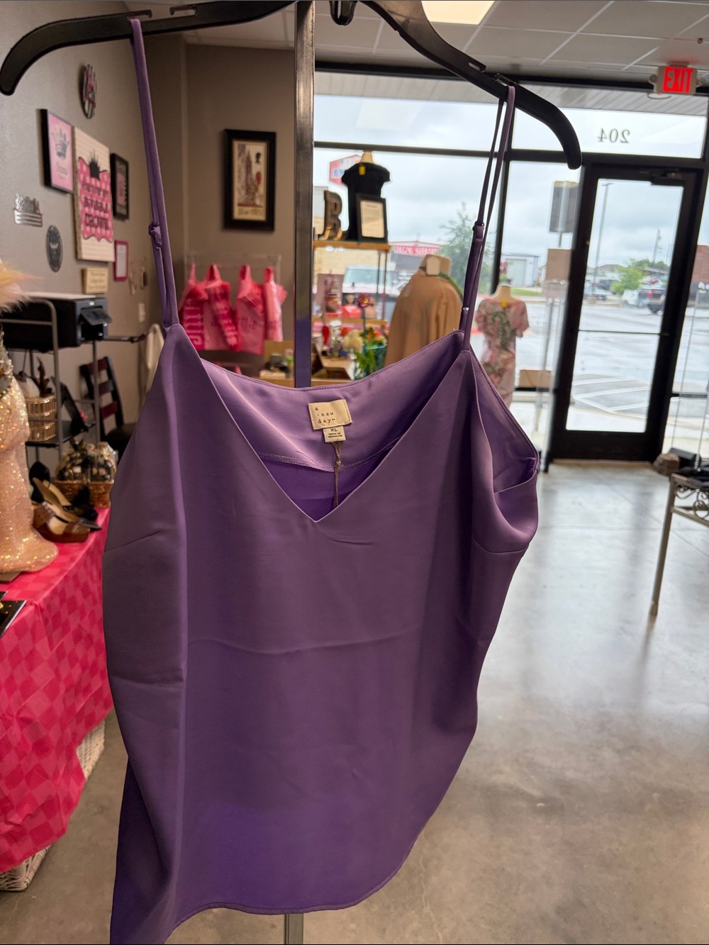 a new day Purple Satin V-Neck Camisole
